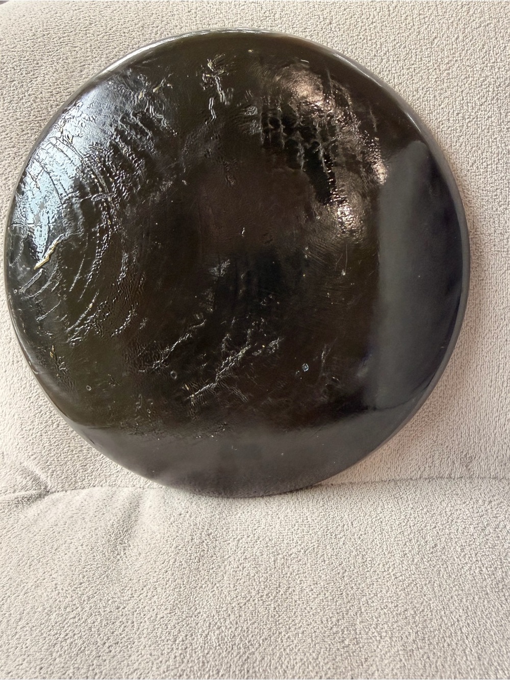 Hand painted Black & Gold Floral Plate - Picture 2 of 2